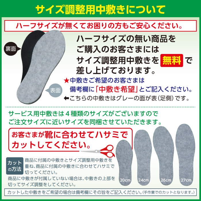 中敷きについて